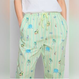 Disney Pixar’s A Bug’s Life Striped Cotton Graphic Pajama Bottoms Green Primark